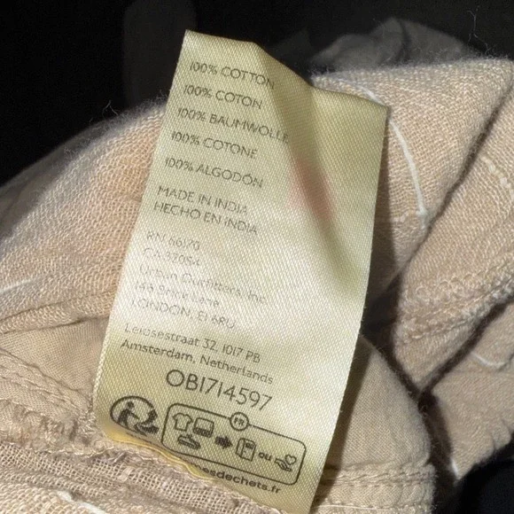 NWT Free People Lunar Cove Sand Combo Striped Wide Leg Cotton Pants Tan Small - Picture 5 of 5